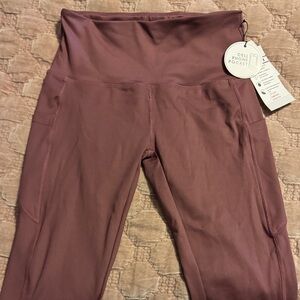 High-Waisted Dusty Rose Leggings with Cell Phone Pocket